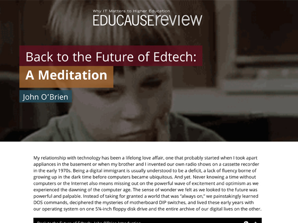 Transmedia Article - Back to the Future of Edtech