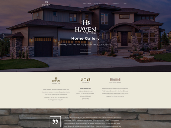 Haven Builders, Inc. Website Redesign